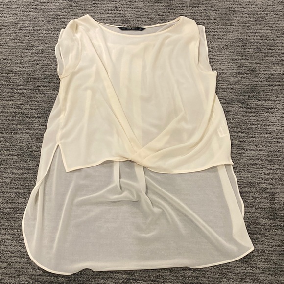 Zara basic high low sheer blouse - Picture 1 of 2